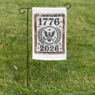 Vintage 1776 2026 Patriotic Eagle Garden Flag