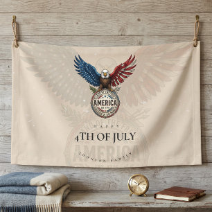 Vintage 1776 4th of July Patriotic BBQ Party Banner