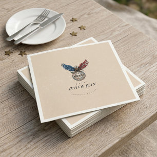 Vintage 1776 4th of July Patriotic BBQ Party Napkins