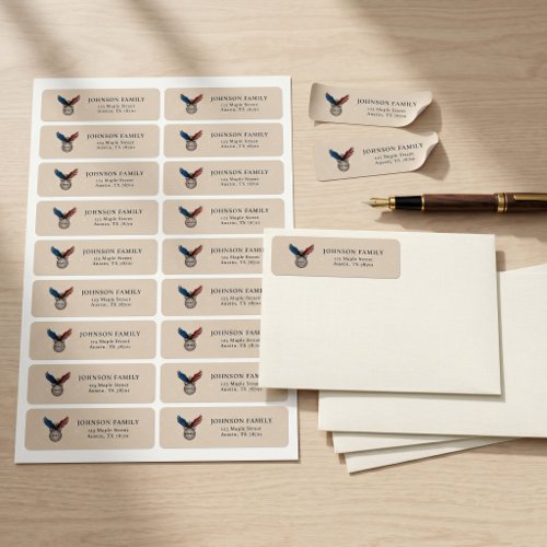 Vintage 1776 4th of July Patriotic Return Label