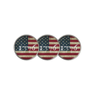 Vintage 1776 American Flag Patriotic Golf Ball Marker