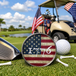 Vintage 1776 American Flag Patriotic Golf Ball Marker