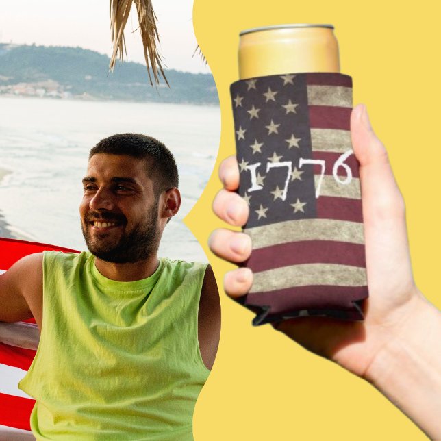 Vintage 1776 American Flag  Seltzer Can Cooler (Creator Uploaded)