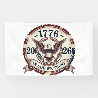 Vintage 1776 Eagle Badge Patriotic Banner