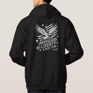 Vintage 1776 Independence Day Distressed Emblem Hoodie