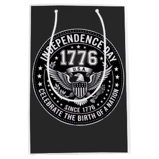 Vintage 1776 Independence Day Distressed Emblem Medium Gift Bag