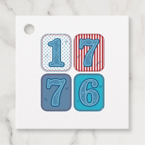 Vintage 1776 Patriotic Patchwork Favor Tags