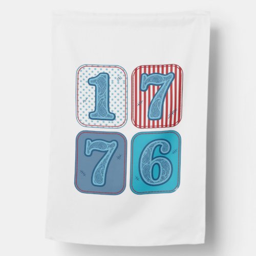 Vintage 1776 Patriotic Patchwork House Flag