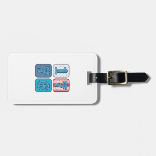 Vintage 1776 Patriotic Patchwork Luggage Tag