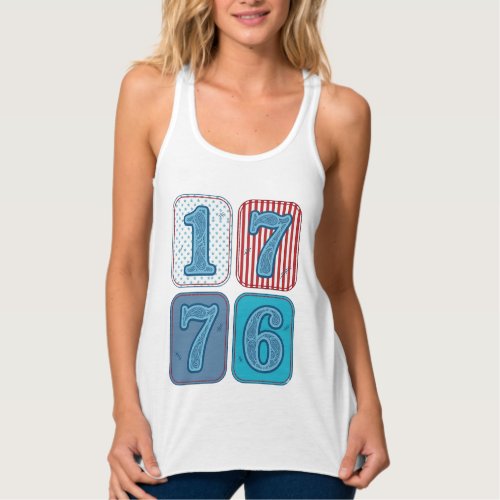 Vintage 1776 Patriotic Patchwork Tank Top