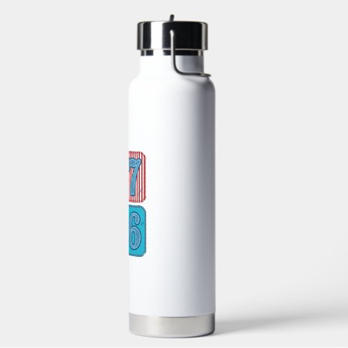 Vintage 1776 Patriotic Patchwork Water Bottle