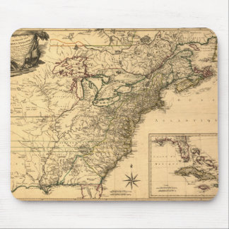Vintage 1777 American Colonies Map by Phelippeaux Mouse Pad