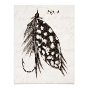 Vintage 1800s Angling Fly Fishing Flies Old Hooks Photo Print