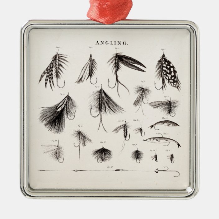 Vintage 1800s Angling Fly Fishing Lures Lure Hooks Metal Ornament Zazzle Com