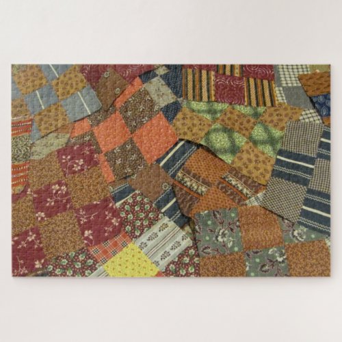 Vintage 1800s Antique Fabric Quilt Blocks Jigsaw Puzzle