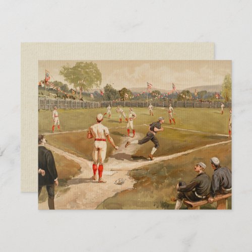 Vintage 1800s Baseball Game Card