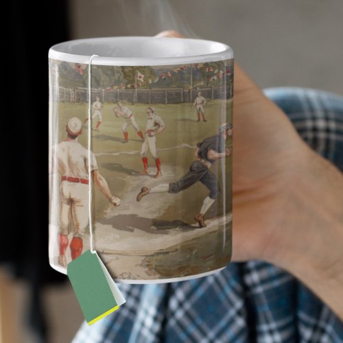 Vintage 1800s Baseball Game Coffee Mug