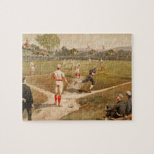 Vintage 1800s Baseball Game Jigsaw Puzzle