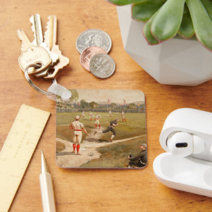 Vintage 1800s Baseball Game Keychain