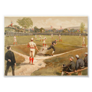 Vintage 1800s Baseball Game Photo Print