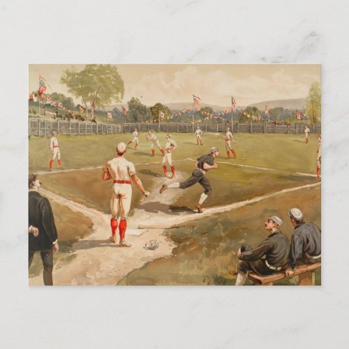 Vintage 1800s Baseball Game Postcard
