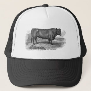 Vintage 1800s Bull Illustration Retro Cow Bulls Trucker Hat