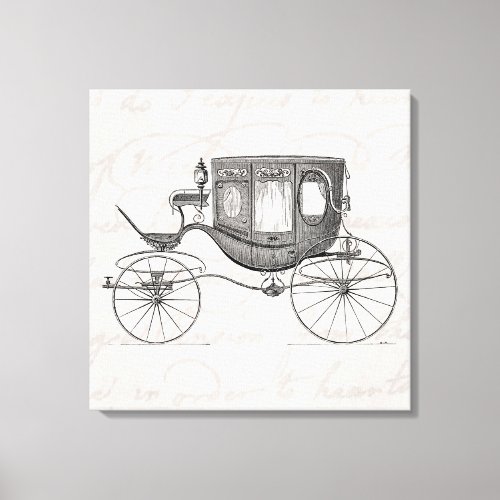 Vintage 1800s Carriage Horse Drawn Antique Buggy Canvas Print