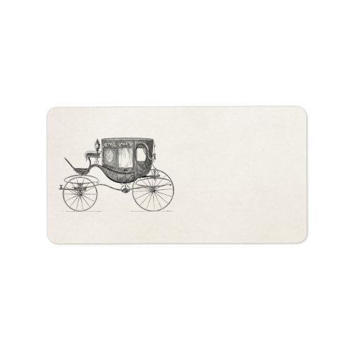 Vintage 1800s Carriage Horse Drawn Buggy Retro Car Label