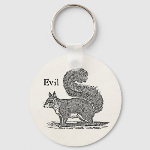 Vintage 1800s Evil Squirrel Illustration Keychain