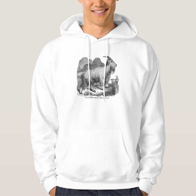 Vintage 1800s Goats American Rocky Mountain Goat Hoodie (Front)