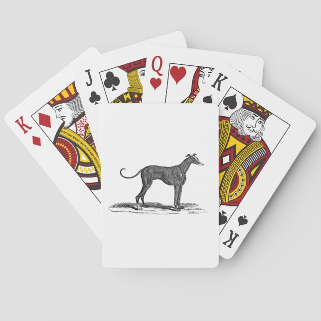 Vintage 1800s Greyhound Dog Illustration - Dogs Poker Cards (Back)