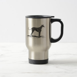 Vintage 1800s Greyhound Dog Illustration - Dogs Travel Mug
