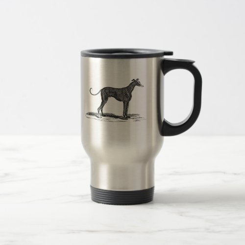 Vintage 1800s Greyhound Dog Illustration _ Dogs Travel Mug