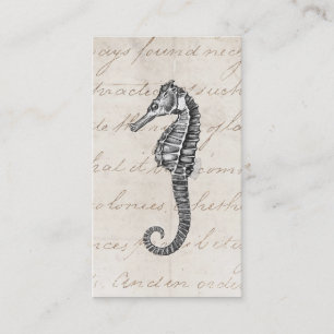 Vintage 1800s Hawaiian Sea Horse Illustration Business Card