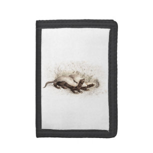 Vintage 1800s Honey Badger Bee Hive Template Retro Trifold Wallet