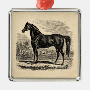 Vintage 1800s Horse - Morgan Equestrian Template Metal Ornament