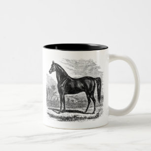Vintage 1800s Horse - Morgan Equestrian Template Two-Tone Coffee Mug