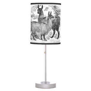 Vintage 1800s Llama Retro Alpaca Llamas Template Table Lamp