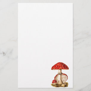 Vintage 1800s Mushroom Red Mushrooms Template Stationery