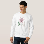 Vintage 1800s Pink Dahlia Flower Dahlias Floral Sweatshirt (Front Full)