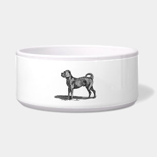 Vintage 1800s Pug Dog Illustration - Dogs Bowl