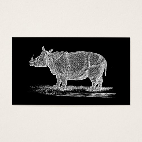Vintage 1800s Rhinoceros Illustration - Rhino Business Cards