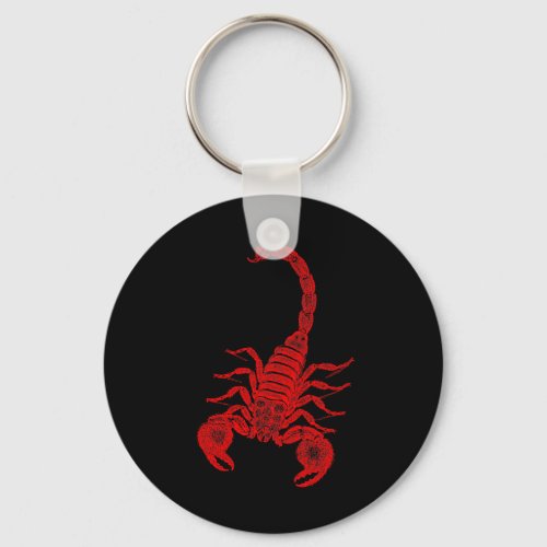 Vintage 1800s Scorpion Illustration Red Scorpions Keychain