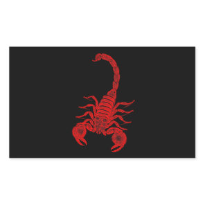 Vintage 1800s Scorpion Illustration Red Scorpions Rectangular Sticker