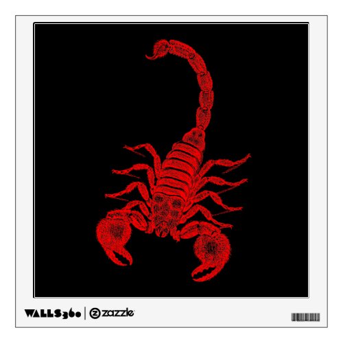 Vintage 1800s Scorpion Illustration Red Scorpions Wall Decal