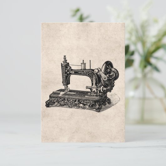 Vintage 1800s Sewing Machine Illustration (Standing Front)