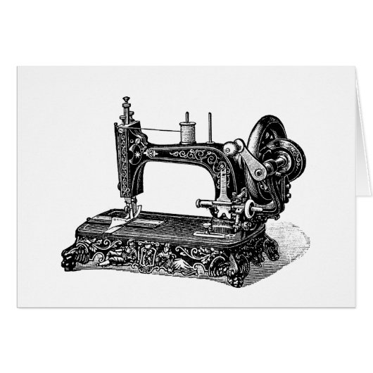 Vintage 1800s Sewing Machine Illustration (Front Horizontal)