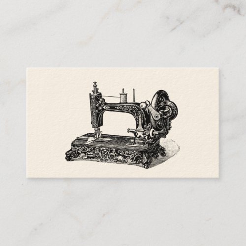 Vintage 1800s Sewing Machine Illustration Business Card