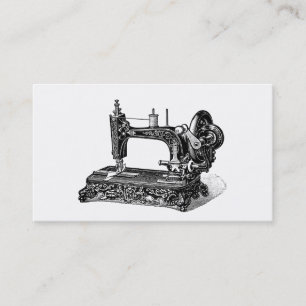 Vintage 1800s Sewing Machine Illustration Business Card