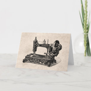 Vintage 1800s Sewing Machine Illustration Card